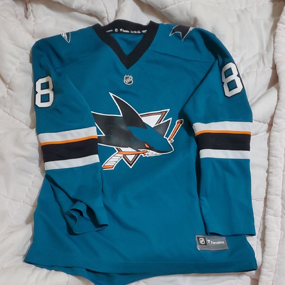 Fanatics Teal and Black Hockey Jersey